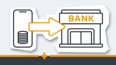 Proces przesyłania pieniędzy z urządzenia mobilnego do banku